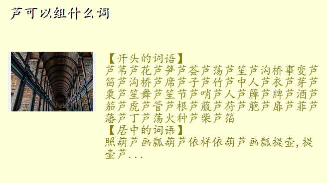 芦可以组什么词