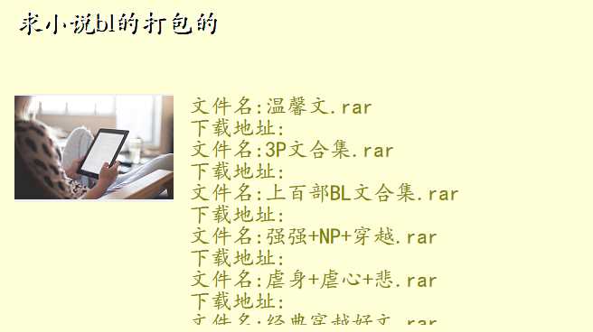 求小说bl的打包的