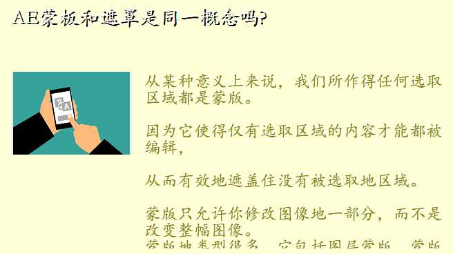 AE蒙板和遮罩是同一概念吗?