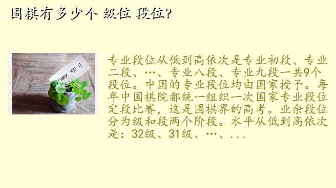 围棋有多少个 级位 段位?